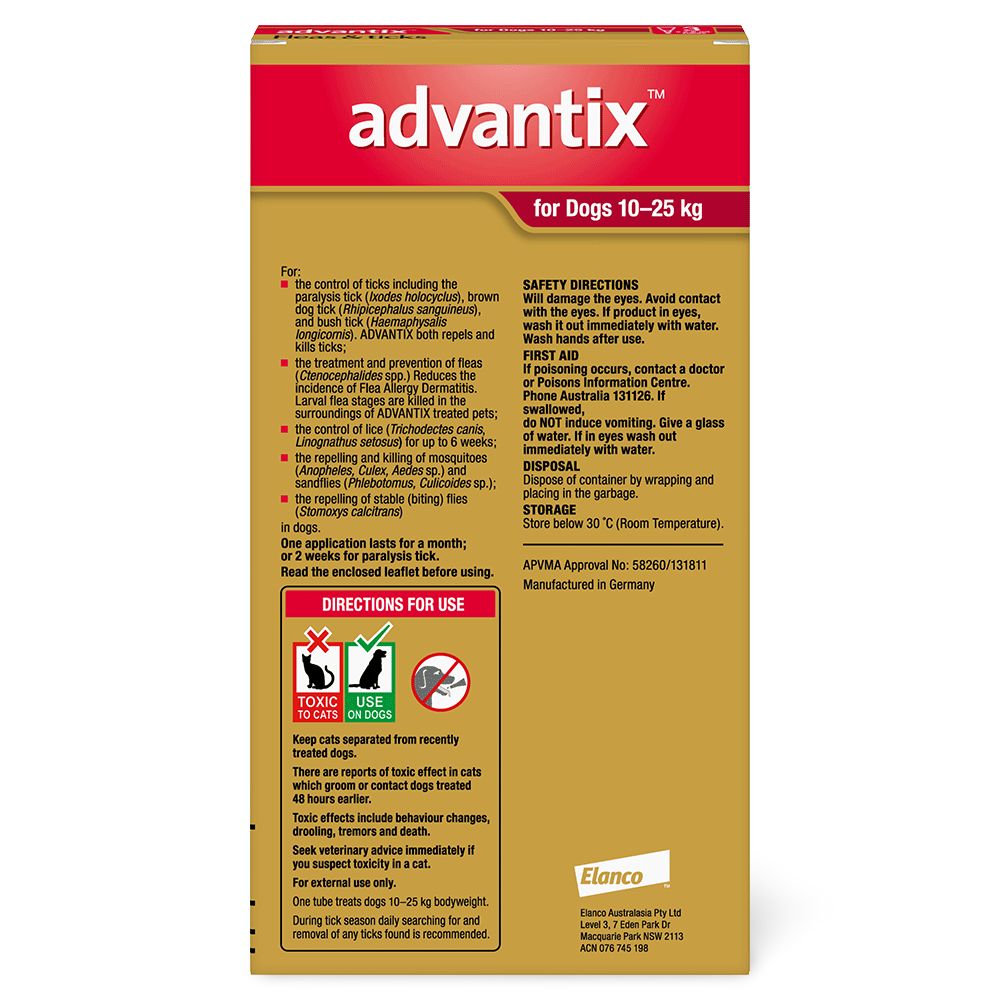 Large Dog Flea & Tick Spot-On Red