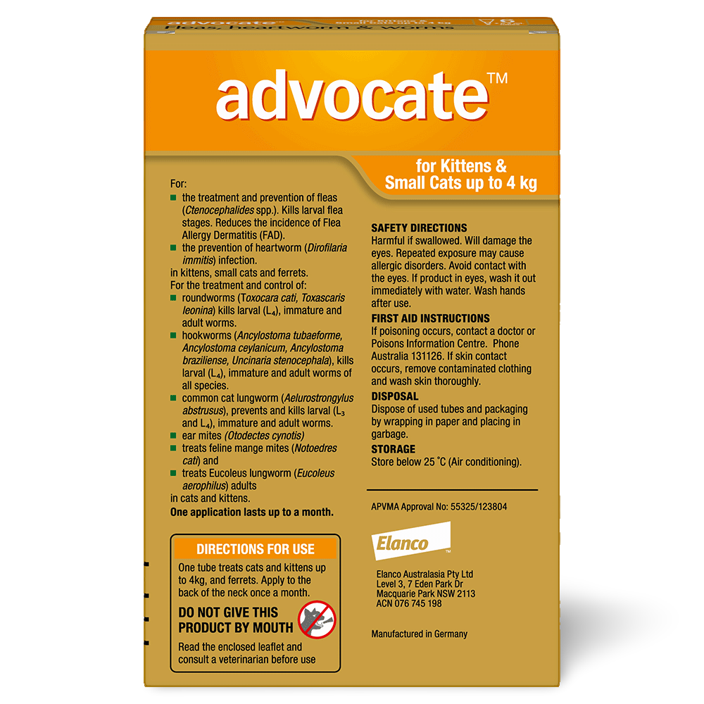 Flea & Worming Spot-On Cat Small Orange