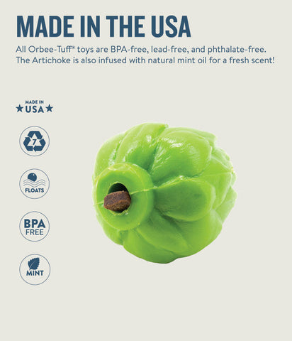 Planet Dog Orbee-Tuff Artichoke Treat-Dispensing Dog Chew Toy