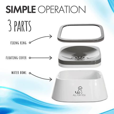 Anti Splash Pet Bowl White