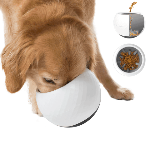 Wobbler Slow Feeder Pet Bowl Grey