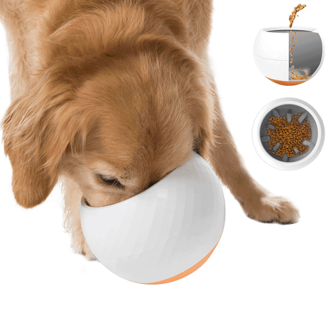 Wobbler Slow Feeder Pet Bowl Orange