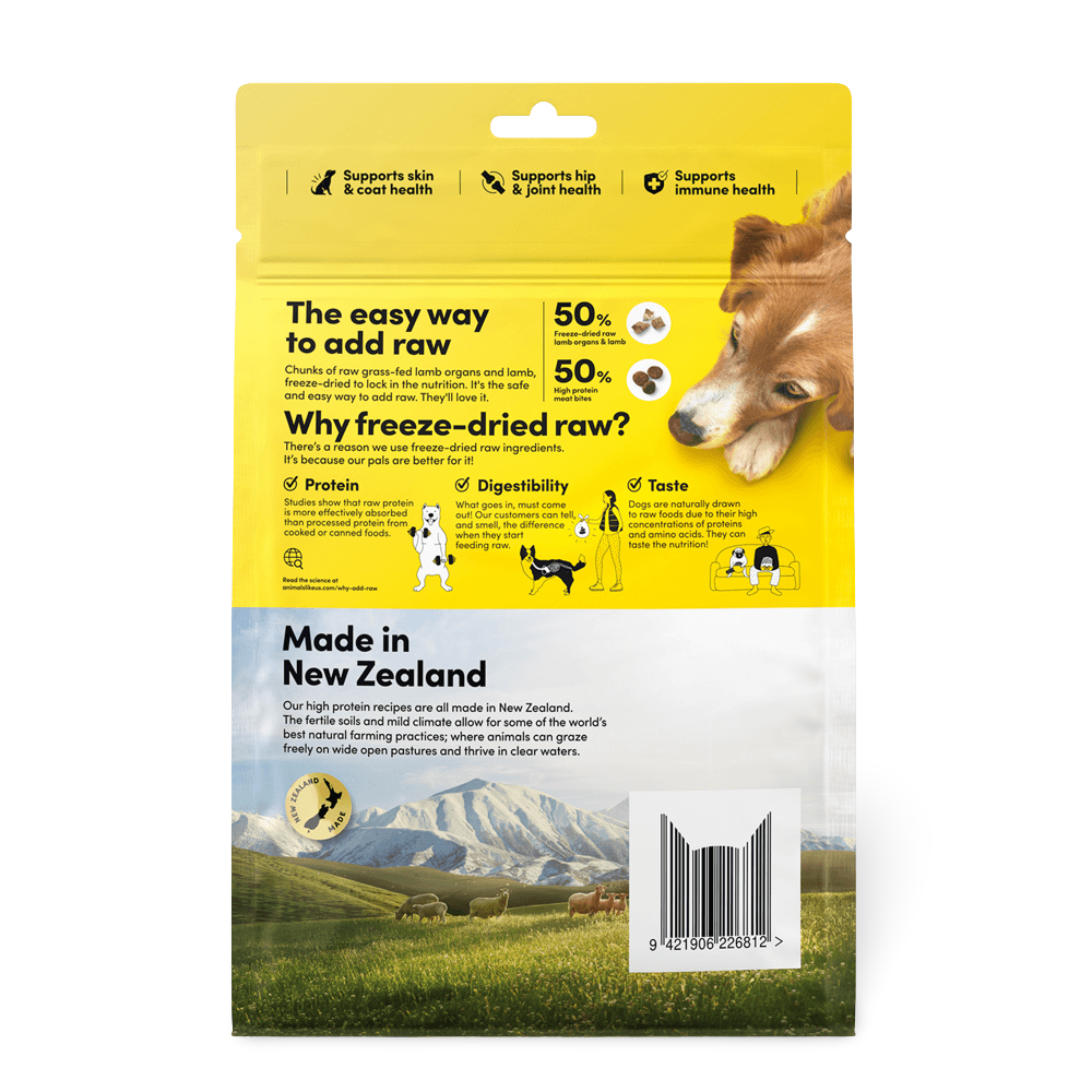 Raw Mix 50 Freeze Dried Grass Fed Lamb Dry Dog Food