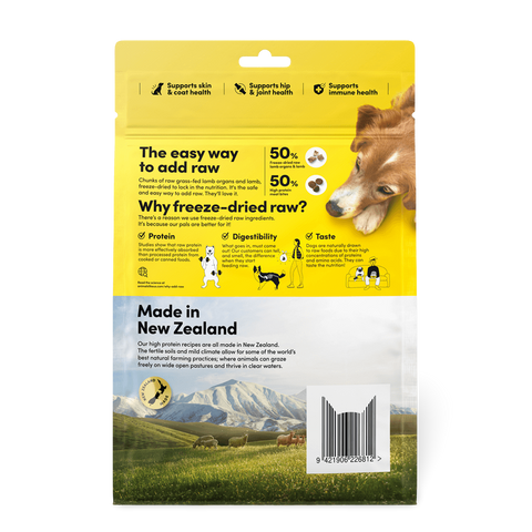 Raw Mix 50 Freeze Dried Grass Fed Lamb Dry Dog Food