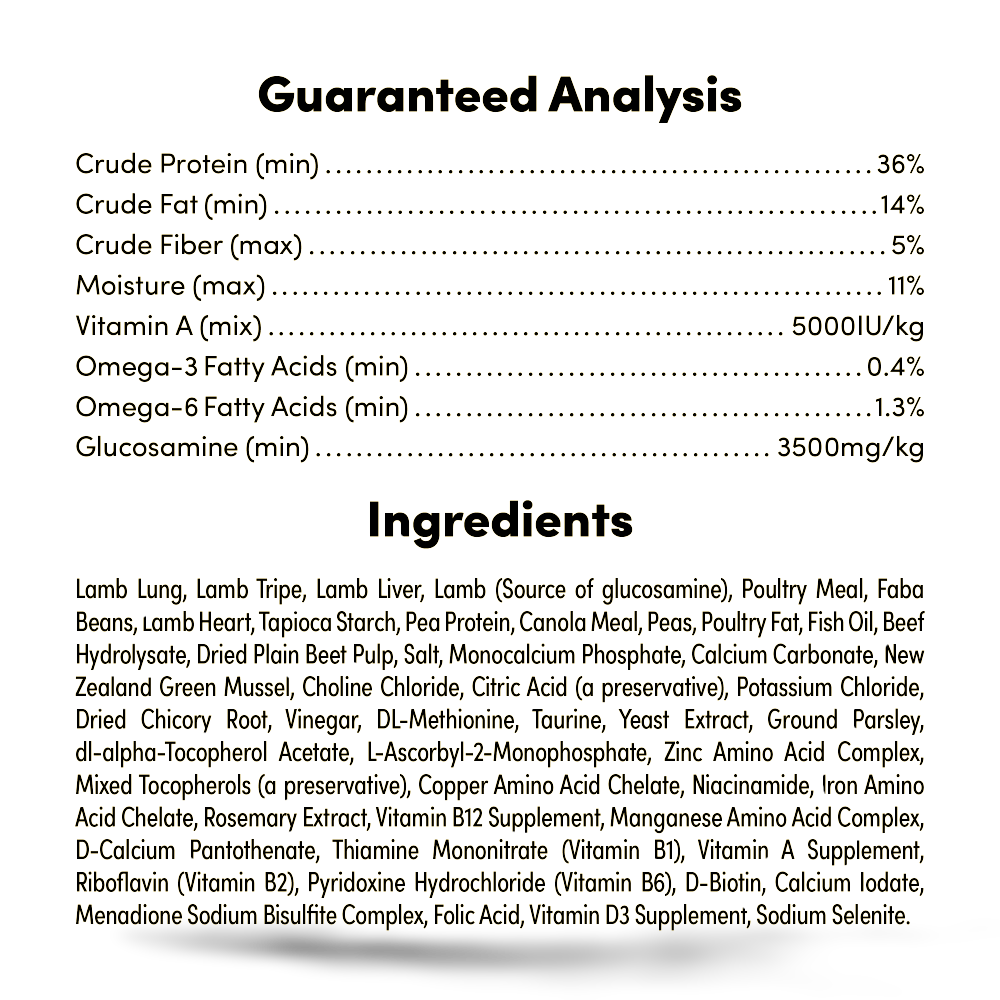 Raw Mix 50 Freeze Dried Grass Fed Lamb Dry Dog Food