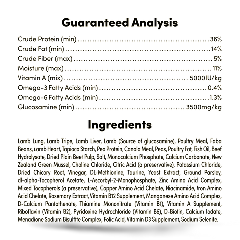 Raw Mix 50 Freeze Dried Grass Fed Lamb Dry Dog Food