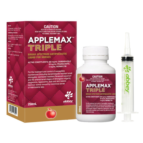 Abbey Applemax Triple Broad Spectrum Antiparasitic Liquid for Horses 250mL