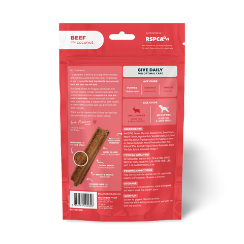 Beef Puppy Dental Chews Large