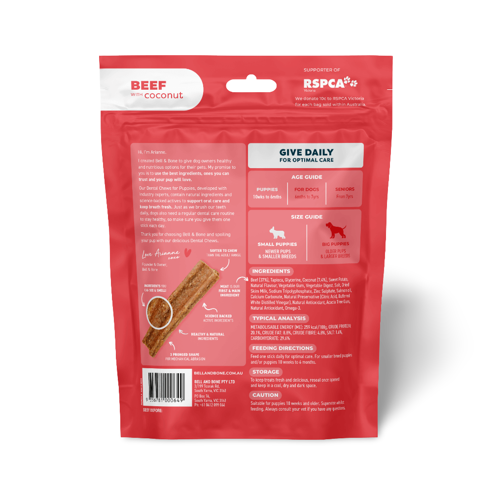 Beef Puppy Dental Chews Small