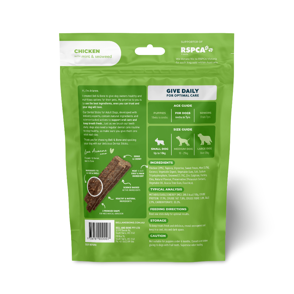 Chicken Mint And Seaweed Dental Dog Treats Small