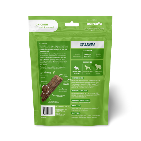 Chicken Mint And Seaweed Dental Dog Treats Small