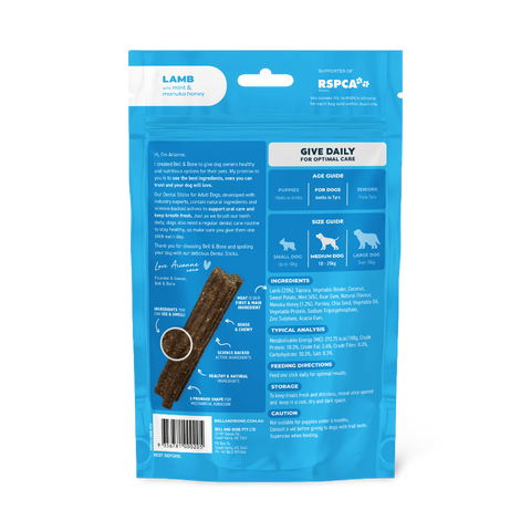 Lamb Mint Manuka Honey Dental Dog Treats Medium