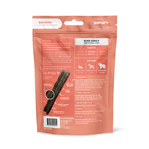 Salmon Mint And Charcoal Dental Dog Treats Large