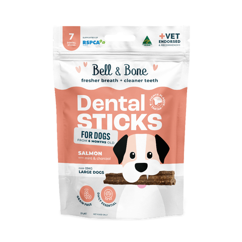 Salmon Mint And Charcoal Dental Dog Treats Large