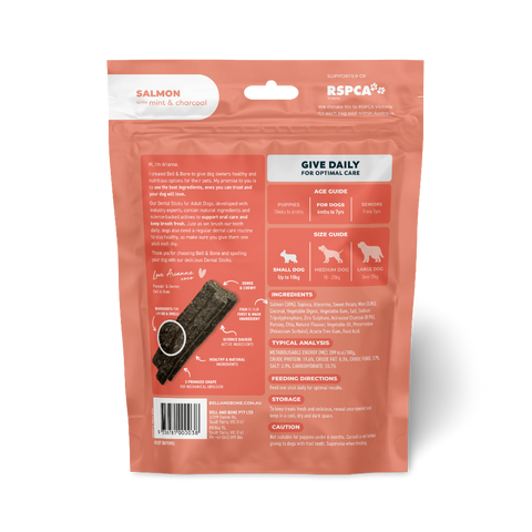 Salmon Mint And Charcoal Dental Dog Treats Small