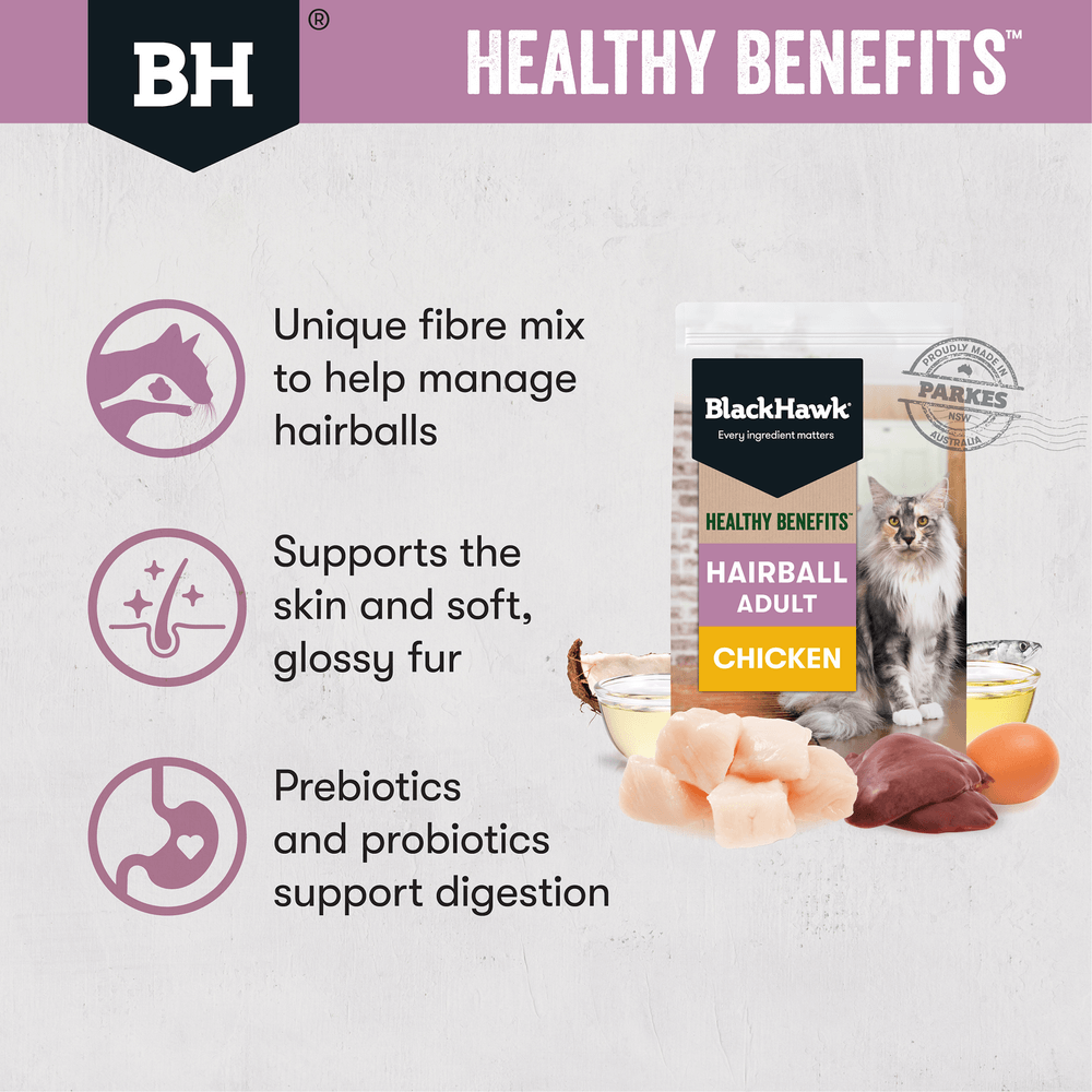 Healthy Benefits Dry Cat Food Adult Hairball Chicken