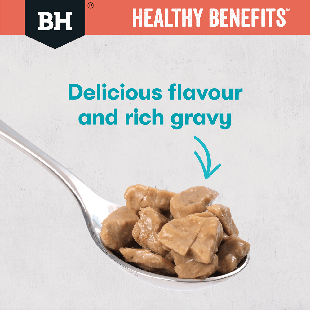 Healthy Benefits Wet Cat Food Adult Indoor Chicken And Fish In Gravy Pouches