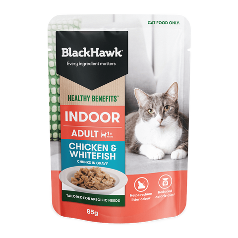 Healthy Benefits Wet Cat Food Adult Indoor Chicken And Fish In Gravy Pouches