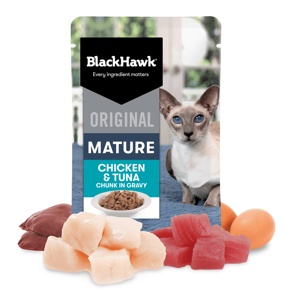Wet Cat Food Mature Chicken And Tuna In Gravy Pouches