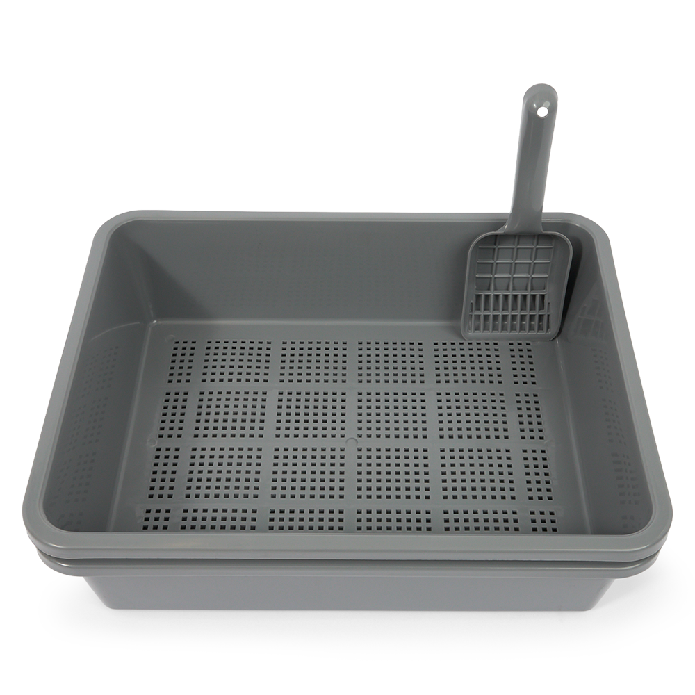 Cat Litter Trays 3 Piece Charcoal
