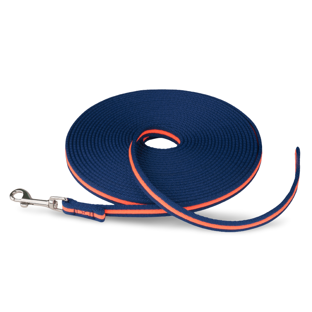 Recall Dog Lead Line Trainer Navy Lime