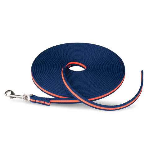 Recall Dog Lead Line Trainer Navy Lime