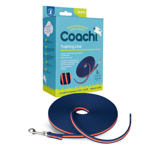 Recall Dog Lead Line Trainer Navy Lime