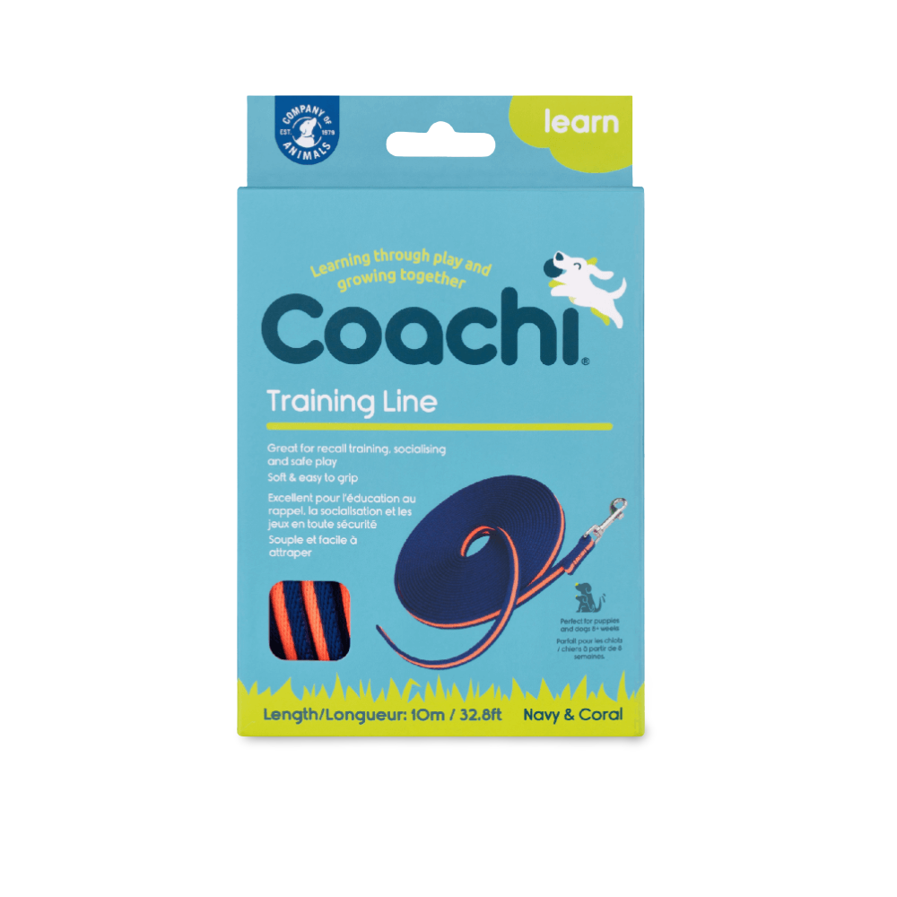 Recall Dog Lead Line Trainer Navy Coral