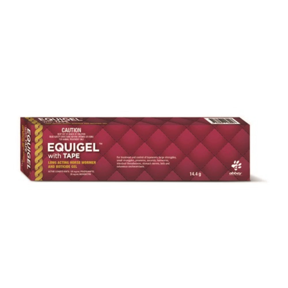 Abbey Animal Health Equigel With Tape Long Acting Horse Wormer And Boticide Gel - 14.4g | petsome Pet Supplies