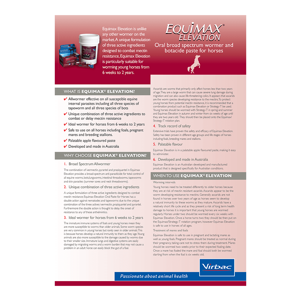 Equimax Elevation Wormer Paste