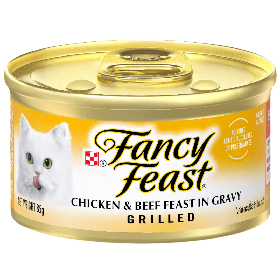 Adult Grilled Chicken And Beef Feast In Gravy Wet Cat Food