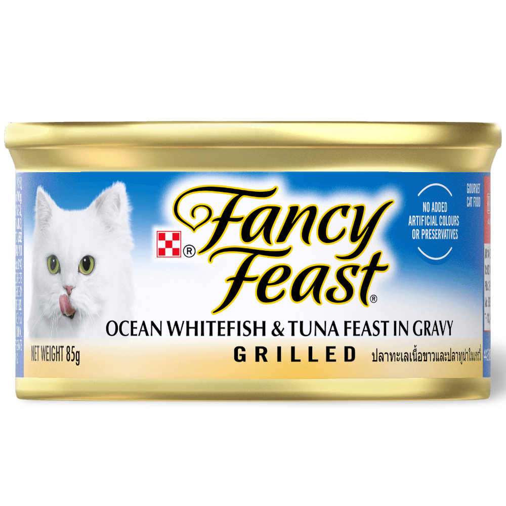 Adult Grilled Ocean Whitefish And Tuna Feast In Gravy Wet Cat Food
