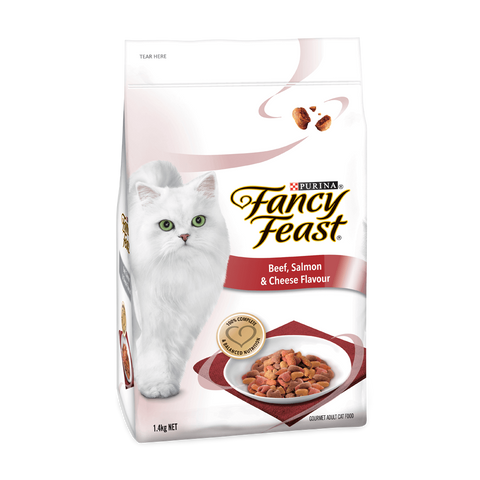 Dry Cat Food Beef Salmon And Cheese Flavour