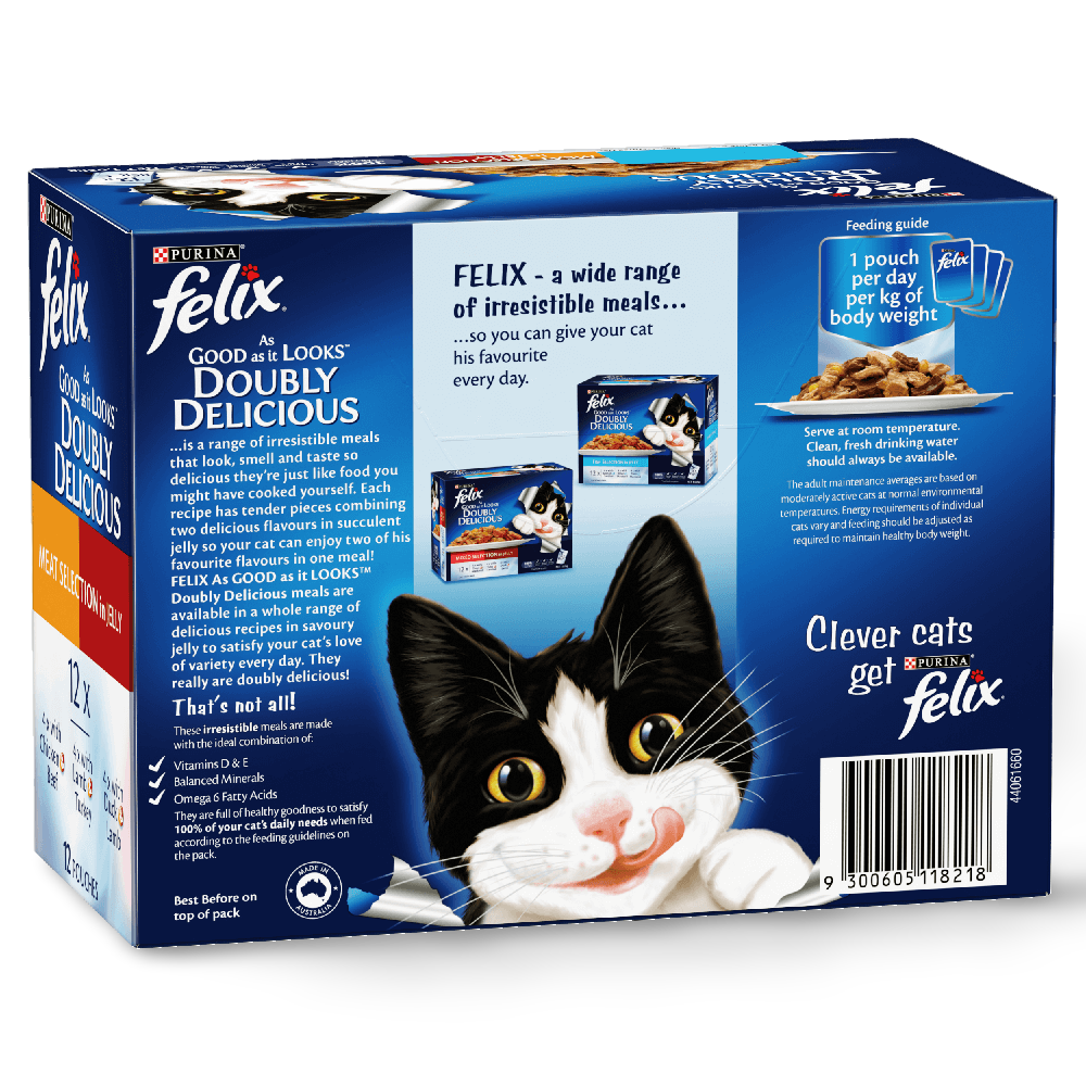 Wet Cat Food Adult Doubly Delicious Meat Selection Pouches