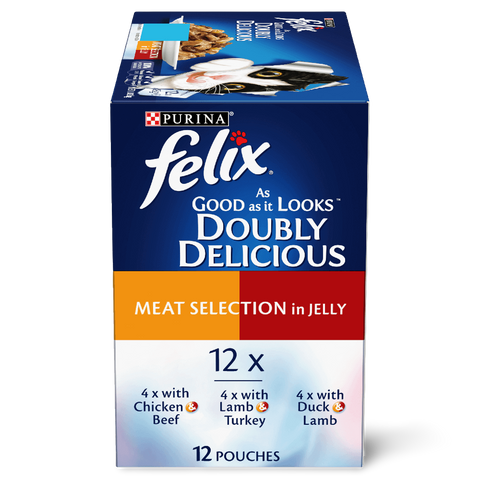 Wet Cat Food Adult Doubly Delicious Meat Selection Pouches