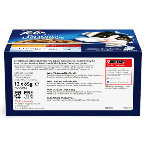 Wet Cat Food Adult Doubly Delicious Meat Selection Pouches