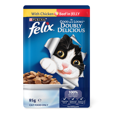 Wet Cat Food Adult Doubly Delicious Meat Selection Pouches