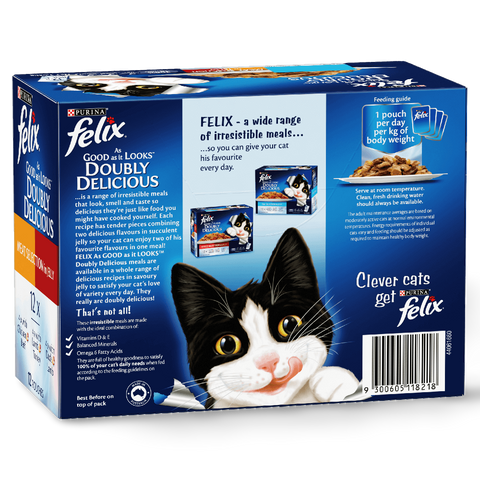 Wet Cat Food Adult Doubly Delicious Meat Selection Pouches