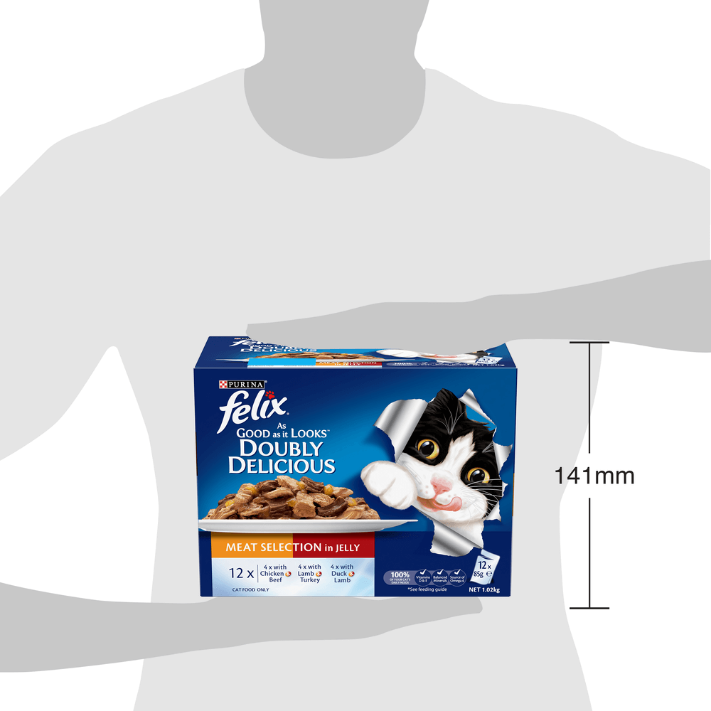 Wet Cat Food Adult Doubly Delicious Meat Selection Pouches
