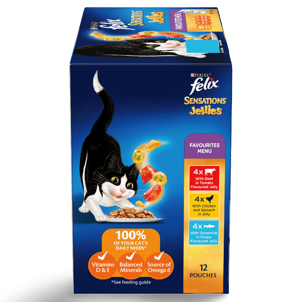 Wet Cat Food Adult Sensations Jellies Favourites Menu Pouches
