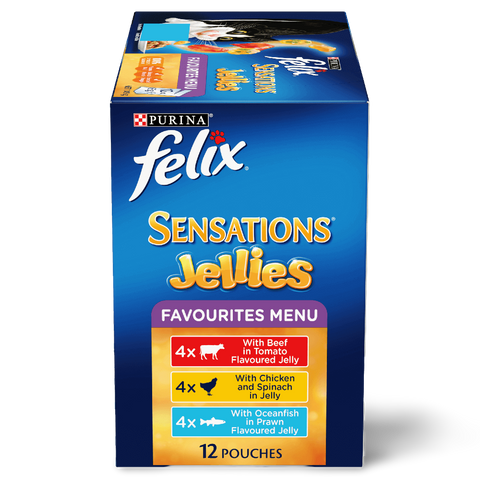 Wet Cat Food Adult Sensations Jellies Favourites Menu Pouches