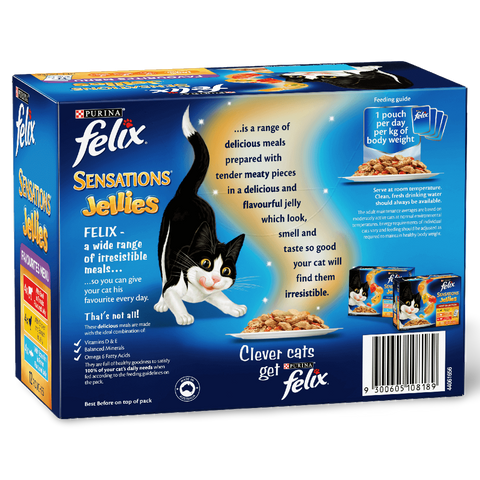 Wet Cat Food Adult Sensations Jellies Favourites Menu Pouches