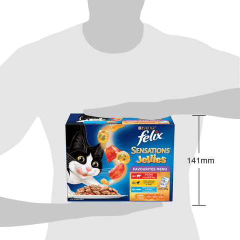 Wet Cat Food Adult Sensations Jellies Favourites Menu Pouches