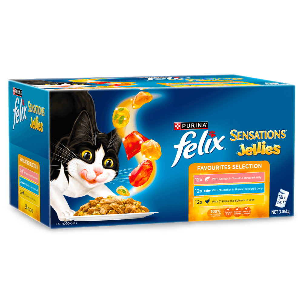 Wet Cat Food Adult Sensations Jellies Favourites Selection Pouches