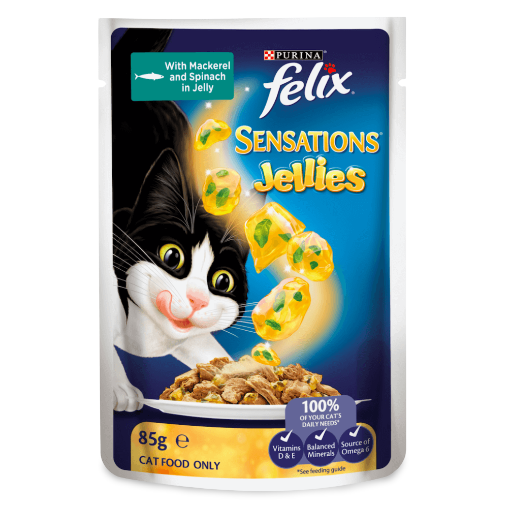 Wet Cat Food Adult Sensations Jellies Fishy Selection Pouches