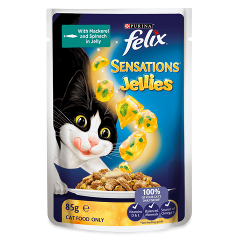 Wet Cat Food Adult Sensations Jellies Fishy Selection Pouches