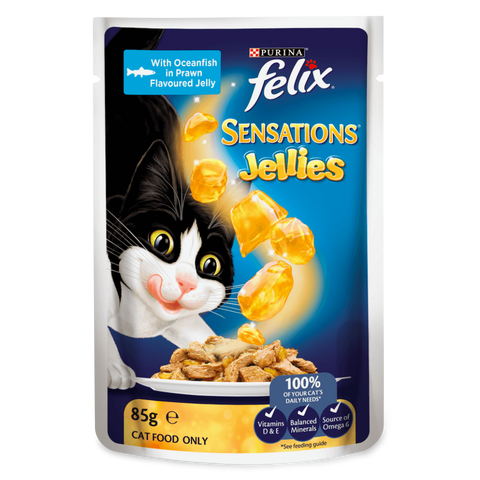 Wet Cat Food Adult Sensations Jellies Fishy Selection Pouches