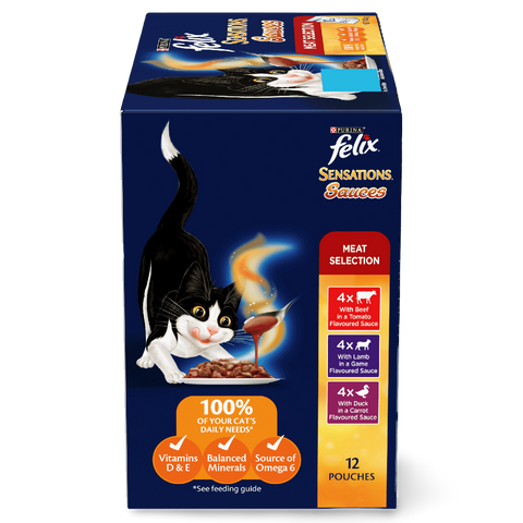 Wet Cat Food Adult Sensations Sauces Meat Selection Pouches