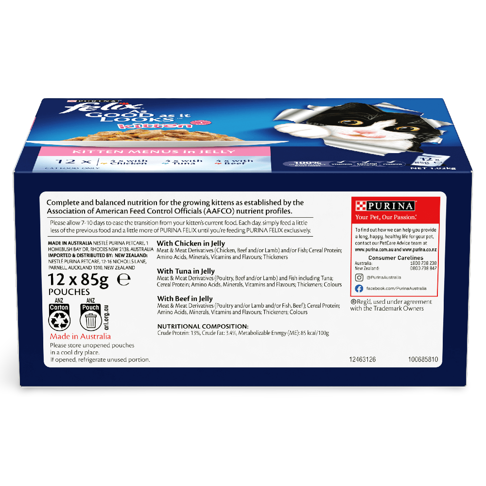 Wet Cat Food Kitten Menus In Jelly Pouches