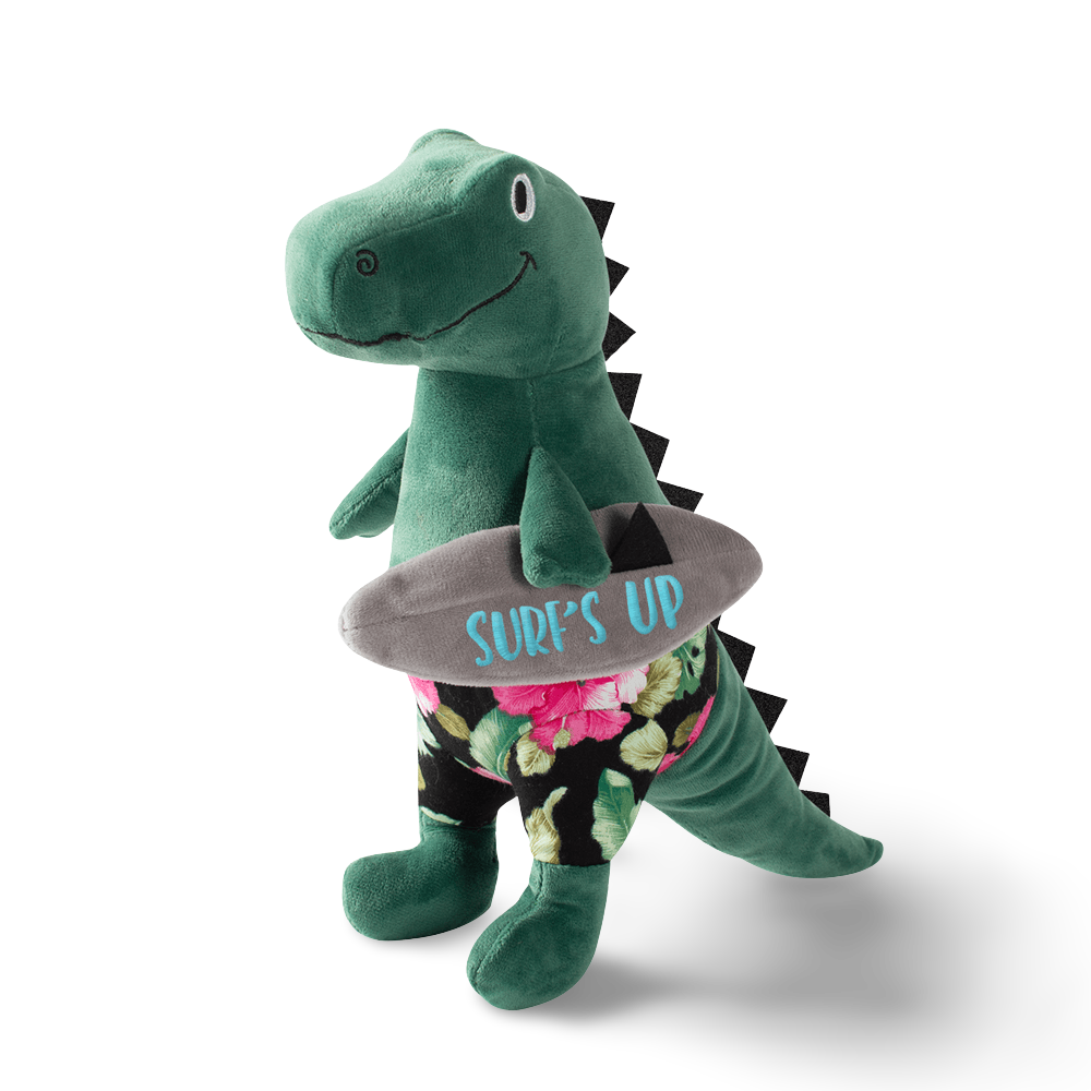 Surfing T Rex Plush Dog Toy